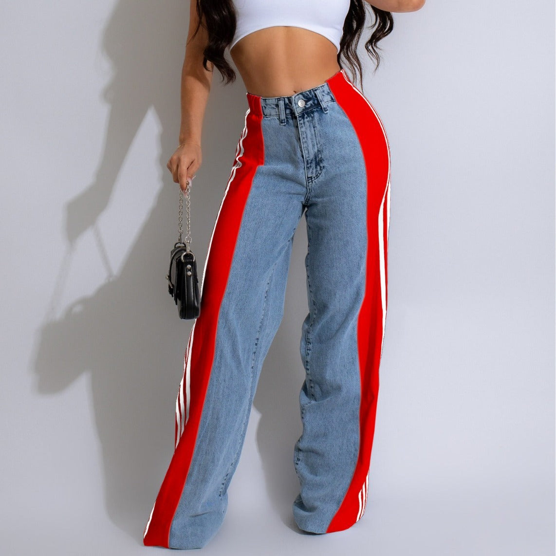 Delft High Waist Stretchy Straight Trousers